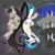 Size: 800x800 | Tagged: safe, artist:kaceymeg, dj pon-3, octavia melody, vinyl scratch, earth pony, pony, unicorn, black mane, female, gray coat, horn, mare, two toned mane, white coat