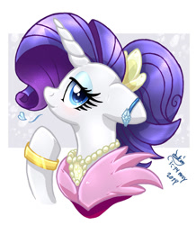 Size: 870x1000 | Tagged: safe, artist:joakaha, rarity, pony, unicorn, she's all yak, blushing, clothes, cute, dress, eyeshadow, female, heart, jewelry, looking at you, makeup, mare, necklace