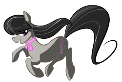 Size: 1207x805 | Tagged: safe, artist:so-cashi, octavia melody, earth pony, pony, blushing, long tail, open mouth, running, simple background, smiling, solo, transparent background, windswept mane