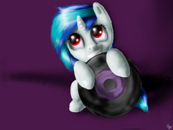 Size: 800x600 | Tagged: safe, artist:agussska, dj pon-3, vinyl scratch, pony, unicorn, filly, record