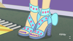 Size: 854x480 | Tagged: safe, edit, edited screencap, screencap, rarity, better together, equestria girls, rollercoaster of friendship, close-up, clothes, feet, high heels, human feet, legs, nail polish, open-toed shoes, pictures of legs, sandals, shoes, skin, skin color edit, toenail polish, toenails, toes