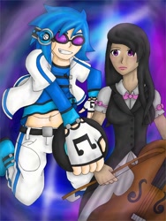 Size: 768x1024 | Tagged: safe, artist:kkbatoretto, dj pon-3, octavia melody, vinyl scratch, belly button, humanized, midriff