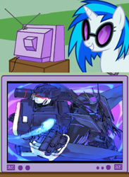 Size: 878x1200 | Tagged: safe, dj pon-3, vinyl scratch, pony, unicorn, exploitable meme, soundscratch, soundwave, transformers, transformers prime, tv meme