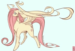 Size: 1280x880 | Tagged: safe, artist:uberchargecovu, fluttershy, pegasus, pony, signature, simple background, solo, spread wings, wings