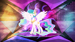 Size: 3840x2160 | Tagged: safe, artist:chrzanek97, artist:laszlvfx, derpibooru import, edit, princess celestia, alicorn, pony, solo, wallpaper, wallpaper edit