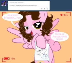 Size: 1236x1090 | Tagged: safe, artist:shinta-girl, oc, oc only, oc:shinta pony, ask, soarin-responde, solo, spanish, tumblr