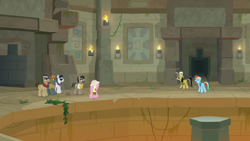 Size: 1920x1080 | Tagged: safe, derpibooru import, screencap, biff, daring do, doctor caballeron, fluttershy, rainbow dash, rogue (character), withers, pegasus, pony, daring doubt, henchmen
