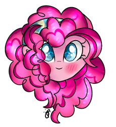 Size: 636x691 | Tagged: safe, artist:thepegasisterpony, pinkie pie, human, bust, humanized, portrait, simple background, smiling, solo, transparent background