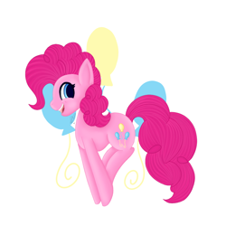 Size: 1000x1000 | Tagged: safe, artist:taevari, pinkie pie, earth pony, pony, cutie mark, simple background, smiling, solo, transparent background