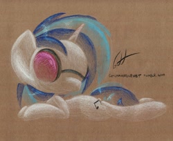 Size: 1004x820 | Tagged: safe, artist:getchanoodlewet, dj pon-3, vinyl scratch, pony, unicorn, 30 minute art challenge, traditional art