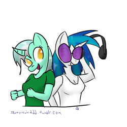 Size: 1000x1000 | Tagged: safe, artist:short circuit, dj pon-3, vinyl scratch, anthro, 30 minute art challenge