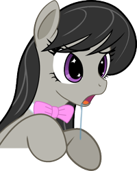 Size: 436x545 | Tagged: safe, artist:reiduran, octavia melody, earth pony, pony, bow, bowtie, drool, female, mare, reaction image, simple background, solo, transparent background, vector