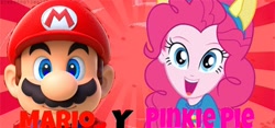 Size: 620x290 | Tagged: safe, pinkie pie, equestria girls, crossover, mario, mariopie, super mario bros., wondercolts uniform