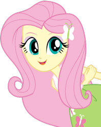 Size: 395x500 | Tagged: safe, fluttershy, equestria girls, clothes, looking at you, official, simple background, skirt, solo, transparent background, vector