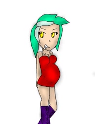 Size: 783x1019 | Tagged: safe, artist:devmars, lyra heartstrings, .mov, cigarette, humanized, pregnant