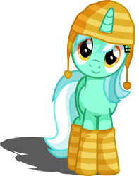 Size: 3463x4400 | Tagged: dead source, safe, artist:austiniousi, lyra heartstrings, pony, unicorn, beanie, clothes, cute, hat, looking at you, lyrabetes, simple background, smiling, socks, solo, striped socks, transparent background, vector