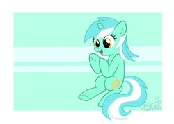 Size: 900x643 | Tagged: dead source, safe, artist:maplesunrise, lyra heartstrings, pony, unicorn, abstract background, smiling, solo