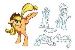 Size: 1200x800 | Tagged: safe, artist:tsitra360, applejack, earth pony, pony, female, mare, sketch, solo