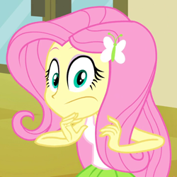 Size: 720x720 | Tagged: safe, screencap, fluttershy, equestria girls, equestria girls (movie), cropped, doors, solo