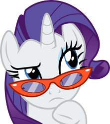 Size: 3000x3396 | Tagged: safe, artist:cloudyglow, rarity, pony, unicorn, for whom the sweetie belle toils, .ai available, female, glasses, simple background, solo, thinking, transparent background, vector