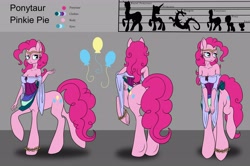 Size: 5056x3355 | Tagged: safe, artist:asklevee, pinkie pie, anthro, centaur, earth pony, ponytaur, taur, absurd resolution, anthro centaur, gypsy pie, reference sheet