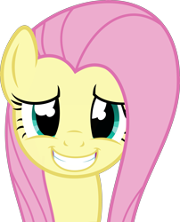 Size: 3635x4500 | Tagged: safe, artist:slb94, fluttershy, pegasus, pony, absurd resolution, cute, grin, nervous, nervous grin, shyabetes, simple background, smiling, transparent background, vector, wide eyes