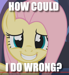 Size: 462x498 | Tagged: safe, screencap, fluttershy, pegasus, pony, grin, image macro, meme, nervous, nervous grin, question, smiling