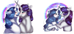 Size: 1254x571 | Tagged: safe, artist:malinraf1615, elusive, fancy skirt, fancypants, rarity, pony, unicorn, blushing, elusivepants, female, gay, half r63 shipping, lesbian, male, missing accessory, raripants, rariskirt, rule 63, shipping, simple background, transparent background