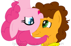 Size: 1024x663 | Tagged: safe, artist:ipandacakes, cheese sandwich, pinkie pie, earth pony, pony, cheesepie, colored pupils, female, looking at each other, male, shipping, simple background, straight, transparent background, upside down