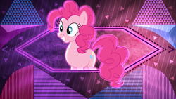 Size: 3840x2160 | Tagged: safe, artist:laszlvfx, artist:spencethenewbie, derpibooru import, edit, pinkie pie, earth pony, pony, solo, wallpaper, wallpaper edit