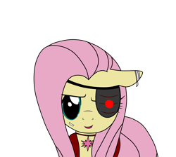 Size: 1899x1700 | Tagged: safe, fluttershy, pegasus, pony, bandage, captain shy, female, mare, pink mane, yellow coat