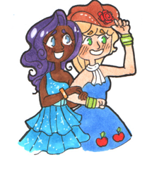 Size: 382x411 | Tagged: safe, artist:kessandras, applejack, rarity, human, female, humanized, lesbian, rarijack, shipping