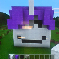 Size: 320x320 | Tagged: safe, rarity, pony, unicorn, female, horn, mare, minecraft, white coat