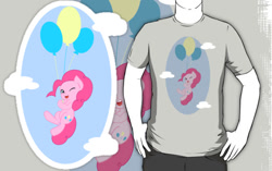 Size: 556x350 | Tagged: safe, artist:skellerart, pinkie pie, earth pony, pony, design, shirt design, solo