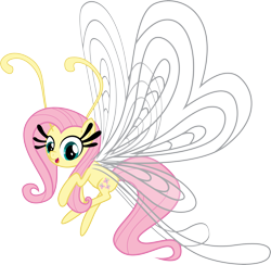 Size: 7431x7255 | Tagged: safe, artist:benybing, fluttershy, breezie, it ain't easy being breezies, absurd resolution, breeziefied, cute, female, flutterbreez, hilarious in hindsight, simple background, solo, species swap, transparent background