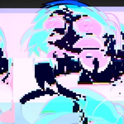 Size: 600x600 | Tagged: safe, dj pon-3, vinyl scratch, pony, unicorn, drugs, female, glitch art, horn, mare, white coat