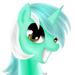 Size: 2000x2000 | Tagged: safe, artist:dragonfoorm, lyra heartstrings, pony, unicorn, bust, looking at you, portrait, simple background, smiling, solo, transparent background