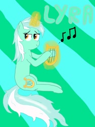 Size: 774x1032 | Tagged: safe, artist:riky9797, lyra heartstrings, lyre, music, music notes