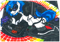 Size: 1189x841 | Tagged: artist needed, source needed, safe, dj pon-3, vinyl scratch, pony, unicorn, female, horn, mare, white coat