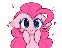 Size: 1646x1256 | Tagged: safe, artist:windymils, pinkie pie, earth pony, pony, blushing, cute, diapinkes, floppy ears, heart eyes, simple background, smiling, solo, white background, wingding eyes