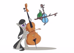 Size: 3208x2307 | Tagged: safe, artist:quynzel, octavia melody, earth pony, pony, bipedal, cello, crossover, makar, musical instrument, simple background, the legend of zelda, the legend of zelda: the wind waker, traditional art