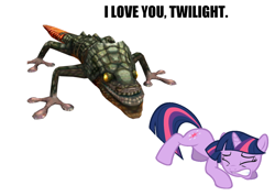 Size: 850x605 | Tagged: safe, derpibooru import, twilight sparkle, dodongo, downvote bait, meme, meta, mighty dodongo, nintendo, op is a cuck, the legend of zelda, this will end in tears