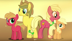 Size: 1068x608 | Tagged: safe, applejack, big macintosh, oc, earth pony, pony, applejack's parents, male, stallion