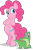 Size: 1030x1546 | Tagged: artist needed, safe, gummy, pinkie pie, crocodile, earth pony, pony, too many pinkie pies, bipedal, crossed hooves, duo, female, hooves to the chest, looking back, male, official, simple background, transparent background, vector