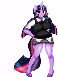 Size: 6000x8000 | Tagged: safe, artist:handmantoot, derpibooru import, twilight sparkle, anthro, absurd resolution, breasts, female, headlight sparkle, hips, hourglass figure, solo, sweater puppies, sweater vest