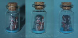 Size: 1179x584 | Tagged: safe, artist:blindfaith-boo, octavia melody, earth pony, pony, bottle, craft, irl, photo, ponies in bottles, sculpture