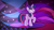 Size: 3840x2160 | Tagged: safe, artist:firesidearmy46231, artist:laszlvfx, derpibooru import, edit, twilight sparkle, twilight sparkle (alicorn), alicorn, pony, female, folded wings, looking up, mare, open mouth, raised hoof, solo, wallpaper, wallpaper edit, wings