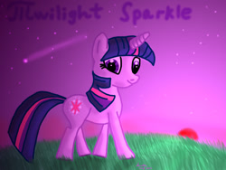 Size: 1000x750 | Tagged: safe, artist:anna-krylova, derpibooru import, twilight sparkle, night, solo