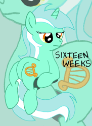 Size: 726x1000 | Tagged: safe, artist:reecyboy42, lyra heartstrings, pony, unicorn, hiatus, lyra is not amused, meme, sitting, sitting lyra, solo, unamused