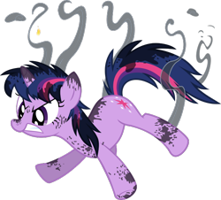 Size: 674x608 | Tagged: safe, artist:istilllikegamecubes, derpibooru import, twilight sparkle, unicorn twilight, pony, unicorn, feeling pinkie keen, .svg available, angry, burnt, female, mare, simple background, singed, smoke, solo, transparent background, vector